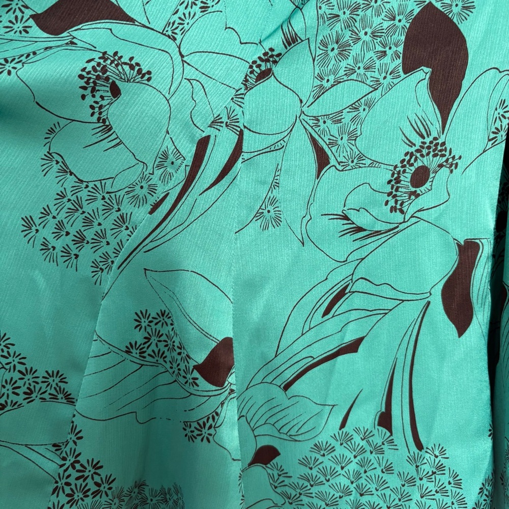 Vintage 70s/80s Silk Floral Paneled Godet Midi Skirt - Picture 4 of 4